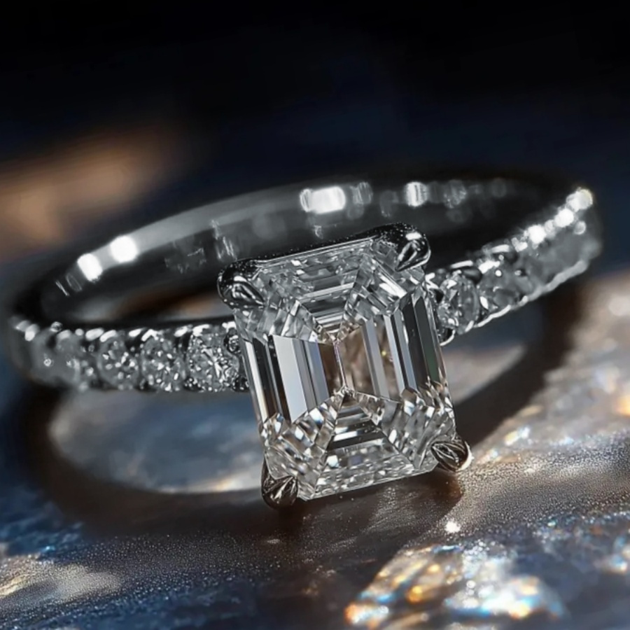 Sparkling Engagement Ring & Zirconia Wedding Ring Set